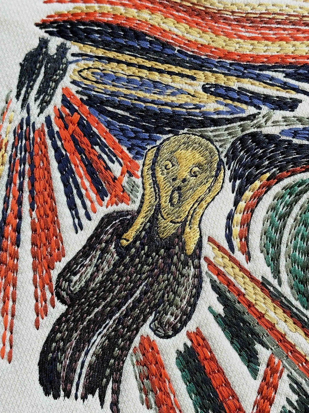 The Scream – Embroidered Expression of Chaos